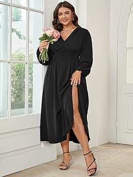 SHESTARR Womens Plus Size Wedding Guest Cocktail Maxi Dress